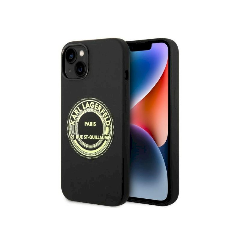 Karl Lagerfeld KLHCP14MSRSGRCK Silicone RSG hardcase for iPhone 14 Plus / 15 Plus 6,7" / black