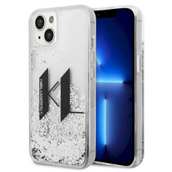 Karl Lagerfeld KLHCP14SLBKLCS Liquid Glitter Big KL Hardcase for iPhone 14/15/13 6,1" / silver