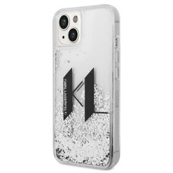 Karl Lagerfeld KLHCP14SLBKLCS Liquid Glitter Big KL Hardcase for iPhone 14/15/13 6,1" / silver