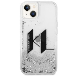 Karl Lagerfeld KLHCP14SLBKLCS Liquid Glitter Big KL Hardcase for iPhone 14/15/13 6,1" / silver