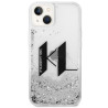 Karl Lagerfeld KLHCP14SLBKLCS Liquid Glitter Big KL Hardcase for iPhone 14/15/13 6,1" / silver