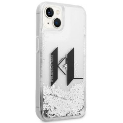 Karl Lagerfeld KLHCP14SLBKLCS Liquid Glitter Big KL Hardcase for iPhone 14/15/13 6,1" / silver