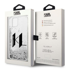 Karl Lagerfeld KLHCP14SLBKLCS Liquid Glitter Big KL Hardcase for iPhone 14/15/13 6,1" / silver