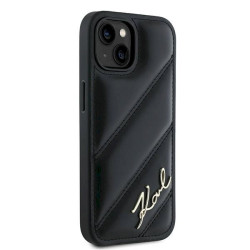 Karl Lagerfeld KLHCP14SPQDSMGK Diagonal Quilted Script Hardcase for iPhone 13/14/15 6.1" / black