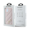 Karl Lagerfeld KLHCP14SPQDSMGP Diagonal Quilted Script Hardcase for iPhone 14 / 15 / 13 6.1" / pink