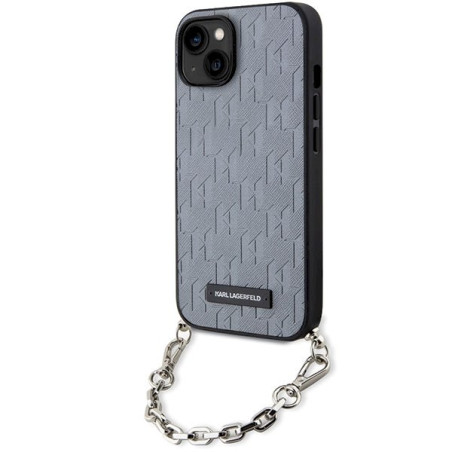 Karl Lagerfeld KLHCP14SSACKLHPG Saffiano Monogram Ch Hardcase for iPhone 14 / 15 / 13 6.1" / silver