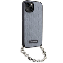 Karl Lagerfeld KLHCP14SSACKLHPG Saffiano Monogram Ch Hardcase for iPhone 14 / 15 / 13 6.1" / silver