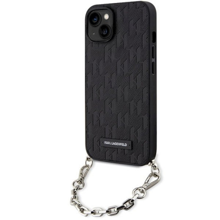Karl Lagerfeld KLHCP14SSACKLHPK Saffiano Monogram Chai Hardcase for iPhone 14 / 15 / 13 6.1" / black