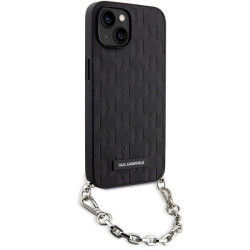 Karl Lagerfeld KLHCP14SSACKLHPK Saffiano Monogram Chai Hardcase for iPhone 14 / 15 / 13 6.1" / black
