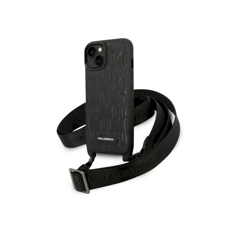 Karl Lagerfeld KLHCP14SSTMMK Hardcase Monogram Plaque Logo Stra for iPhone 14/15/13 6,1" / black