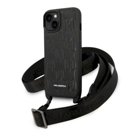 Karl Lagerfeld KLHCP14SSTMMK Hardcase Monogram Plaque Logo Stra for iPhone 14/15/13 6,1" / black