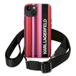 Karl Lagerfeld KLHCP14SSTSTP Color Stripes Strap Hardcase for iPhone 14/15/13 6,1" / pink