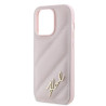 Karl Lagerfeld KLHCP14XPQDSMGP Diagonal Quilted Script Hardcase for iPhone 14 Pro Max 6.7" / pink