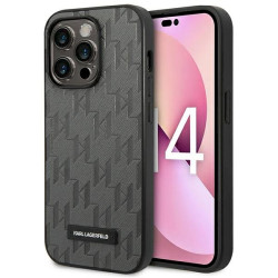 Karl Lagerfeld KLHCP14XSAKLHPG Saffiano Mono Metal Logo Hardcase for iPhone 14 Pro Max 6,7" / grey