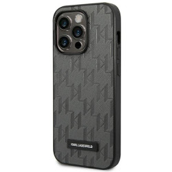 Karl Lagerfeld KLHCP14XSAKLHPG Saffiano Mono Metal Logo Hardcase for iPhone 14 Pro Max 6,7" / grey