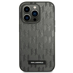 Karl Lagerfeld KLHCP14XSAKLHPG Saffiano Mono Metal Logo Hardcase for iPhone 14 Pro Max 6,7" / grey