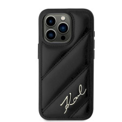 Karl Lagerfeld KLHCP15LPQDSMGK Diagonal Quilted Script Hardcase for iPhone 15 Pro 6.1" / black