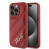 Karl Lagerfeld KLHCP15LPQDSMGR Diagonal Quilted Script Hardcase for iPhone 15 Pro 6.1" / red