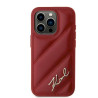 Karl Lagerfeld KLHCP15LPQDSMGR Diagonal Quilted Script Hardcase for iPhone 15 Pro 6.1" / red