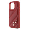Karl Lagerfeld KLHCP15LPQDSMGR Diagonal Quilted Script Hardcase for iPhone 15 Pro 6.1" / red