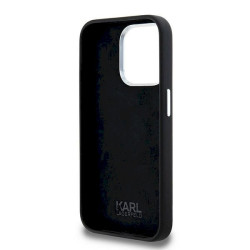 Karl Lagerfeld KLHCP15LSCMSMVK Silicone Metal Script Logo Hardcase for iPhone 15 Pro 6.1" / black