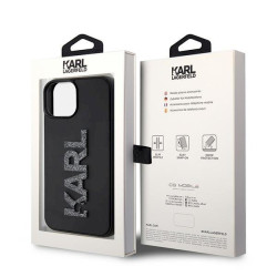 Karl Lagerfeld KLHCP15S3DMBKCK Hardcase 3D Rubber Glitter Logo for iPhone 15/14/13 6.1" / black