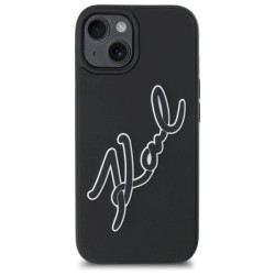 Karl Lagerfeld KLHCP15S3DRKSDLK 3D Rubber Signature Hardcase for iPhone 15 6.1" / black