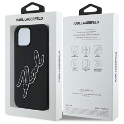 Karl Lagerfeld KLHCP15S3DRKSDLK 3D Rubber Signature Hardcase for iPhone 15 6.1" / black
