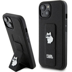 Karl Lagerfeld KLHCP15SGSACHPK Gripstand Saffiano Chou for iPhone 15/14/13 6.1" / black
