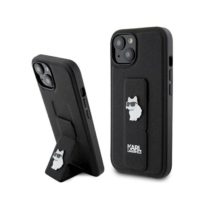 Karl Lagerfeld KLHCP15SGSACHPK Gripstand Saffiano Chou for iPhone 15/14/13 6.1" / black