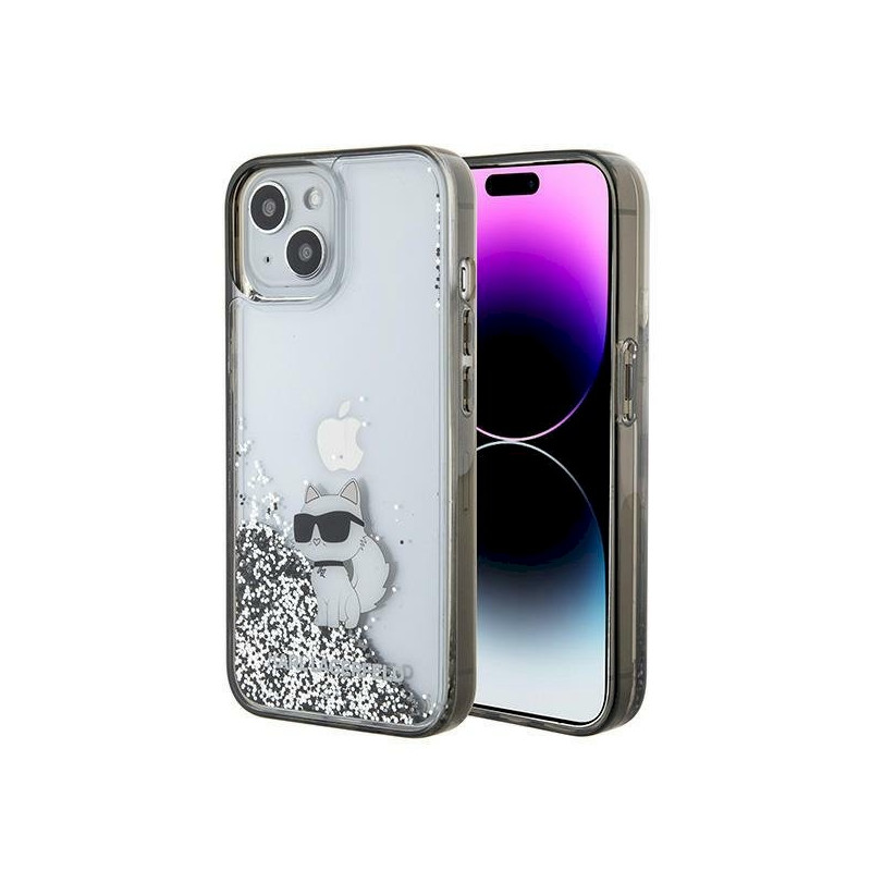 Karl Lagerfeld KLHCP15SLKCNSK iPhone 15/14/13 6.1" transparent hardcase Liquid Glitter Choupette