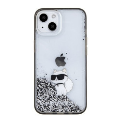 Karl Lagerfeld KLHCP15SLKCNSK iPhone 15/14/13 6.1" transparent hardcase Liquid Glitter Choupette