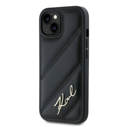 Karl Lagerfeld KLHCP15SPQDSMGK Diagonal Quilted Script Hardcase for iPhone 15/14/13 6.1" / black