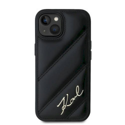 Karl Lagerfeld KLHCP15SPQDSMGK Diagonal Quilted Script Hardcase for iPhone 15/14/13 6.1" / black