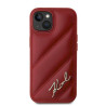 Karl Lagerfeld KLHCP15SPQDSMGR Diagonal Quilted Script Hardcase for iPhone 15/14/13 6.1" / red