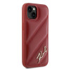 Karl Lagerfeld KLHCP15SPQDSMGR Diagonal Quilted Script Hardcase for iPhone 15/14/13 6.1" / red