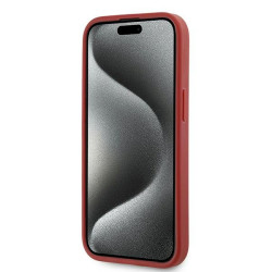 Karl Lagerfeld KLHCP15SPQDSMGR Diagonal Quilted Script Hardcase for iPhone 15/14/13 6.1" / red