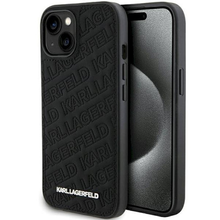 Karl Lagerfeld KLHCP15SPQKPMK Quilted K Pattern Hardcase for iPhone 15/14/13 6.1" / black