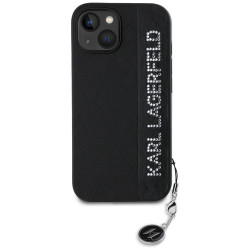 Karl Lagerfeld KLHCP15SPSAKDGCK Hardcase Saffiano Rhinestones & for iPhone 15/14/13 6.1" / black