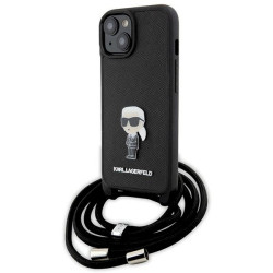 Karl Lagerfeld KLHCP15SSASKNPSK Crossbody Saffiano Mon Hardcase for iPhone 15/14/13 6.1" / black