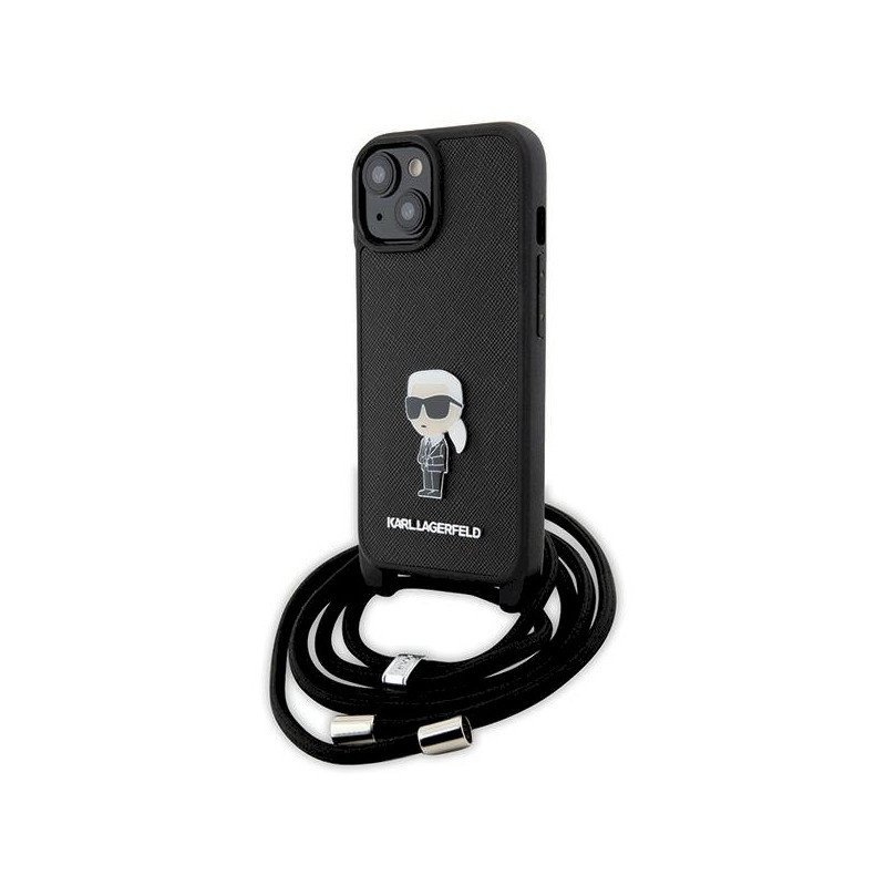 Karl Lagerfeld KLHCP15SSASKNPSK Crossbody Saffiano Mon Hardcase for iPhone 15/14/13 6.1" / black