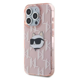 Karl Lagerfeld KLHCP15XHKLPCHP iPhone 15 Pro Max 6.7" pink hardcase IML Choupette Head & Monog