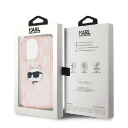 Karl Lagerfeld KLHCP15XHKLPCHP iPhone 15 Pro Max 6.7" pink hardcase IML Choupette Head & Monog