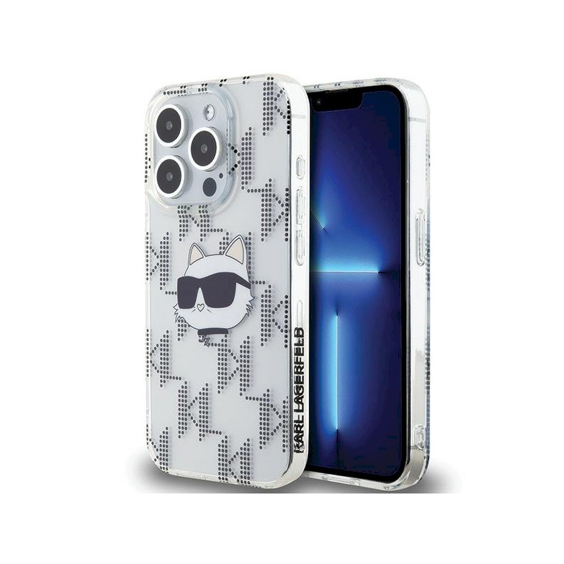 Karl Lagerfeld KLHCP15XHKLPCHT Hardcase IML Choupette Head & Monog for iPhone 15 Pro Max 6.7" / transparent