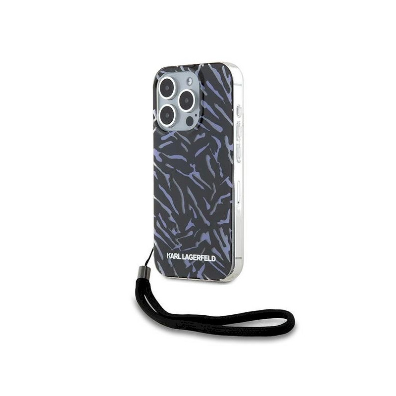 Karl Lagerfeld KLHCP15XHZBPKCCU Case for iPhone 15 Pro Max 6.7" / purple Zebra With Cord