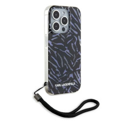 Karl Lagerfeld KLHCP15XHZBPKCCU Case for iPhone 15 Pro Max 6.7" / purple Zebra With Cord