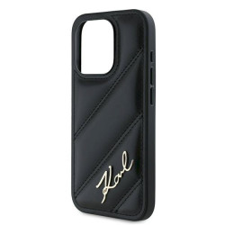 Karl Lagerfeld KLHCP15XPQDSMGK Diagonal Quilted Script Hardcase for iPhone 15 Pro Max 6.7" / black