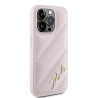 Karl Lagerfeld KLHCP15XPQDSMGP Diagonal Quilted Script Hardcase for iPhone 15 Pro Max 6.7" / pink