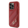 Karl Lagerfeld KLHCP15XPQDSMGR Diagonal Quilted Script Hardcase for iPhone 15 Pro Max 6.7" / red