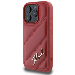 Karl Lagerfeld KLHCP16LPQDSMGR Quilted Signature Hardcase for iPhone 16 Pro 6.3" / red